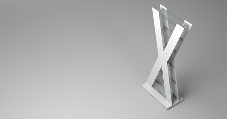 Retail store display, original detailed design and 3d rendering. Trade and retail concepts, copy space illustration