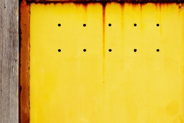 rusty yellow metal plate texture