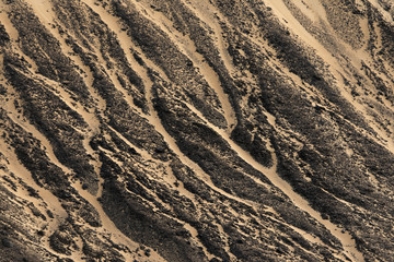 textures on a hillside in the Black desert