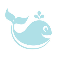 cartoon whale on a white background