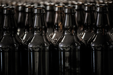 Empty bottles on factory