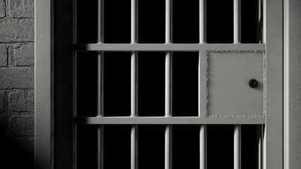 Jail Cell Door And Welded Iron Bars