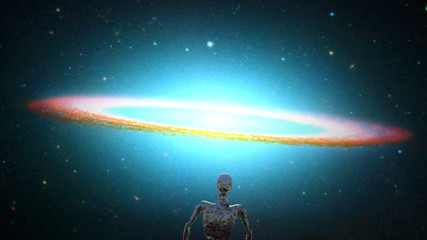 Naklejka premium Alien robot