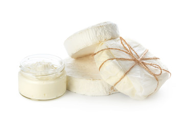 mix cheese isolated on white