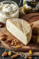 Cheese on the wooden table