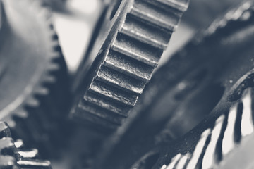 Close-up view of stack of gears