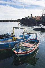 boats moored in the marina in Sicily