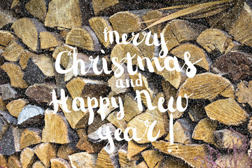 Festive Greeting Card Merry Christmas and Happy New Year