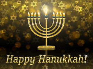 greeting card with inscription - happy hanukkah