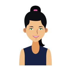 Young woman profile cartoon