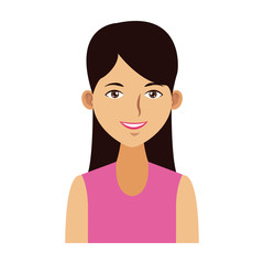 Young woman profile cartoon