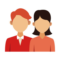 Elegant couple avatar cartoon