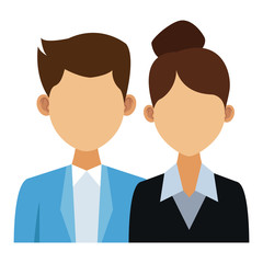 Elegant couple avatar cartoon