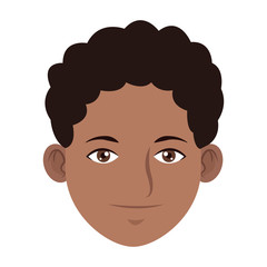 Young man face cartoon