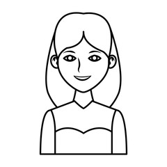 Young woman profile cartoon