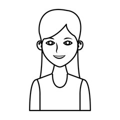 Young woman profile cartoon