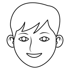 Obraz na płótnie Canvas Young man face cartoon