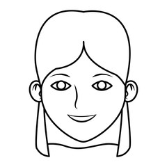 Young woman face cartoon