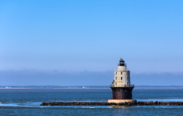 Harbor of Refuge Light Lighthouse in Delaware Bay at Cape Henlopen