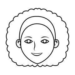 Young woman face cartoon