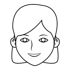 Obraz na płótnie Canvas Young woman face cartoon