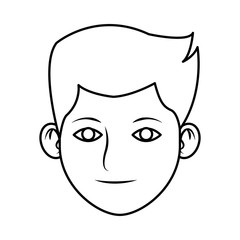 Young man face cartoon