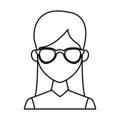 Obraz premium Young fashion woman with sunglasses cartoon