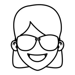 Obraz premium Woman with sunglasses cartoon