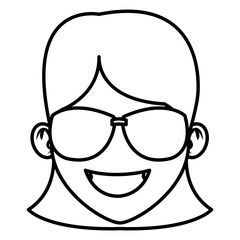 Woman with sunglasses cartoon