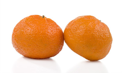 Two mandarins isolated on white.