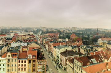 Fototapeta na wymiar Torun, Poland. October 03, 2017; Views on Old Town area from tower of Town Hall