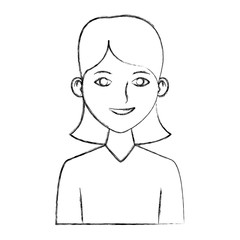 Young woman profile cartoon