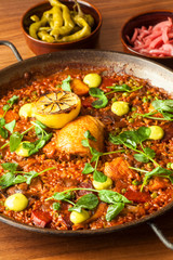 chorizo and pollo paella