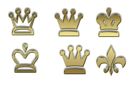 Coronas de oro de cartas.