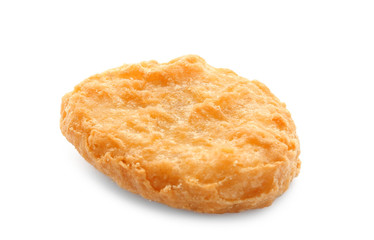 Tasty chicken nugget on white background