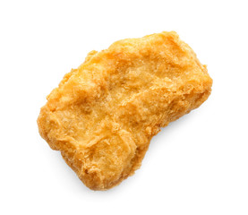 Tasty chicken nugget on white background