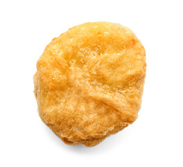 Tasty chicken nugget on white background