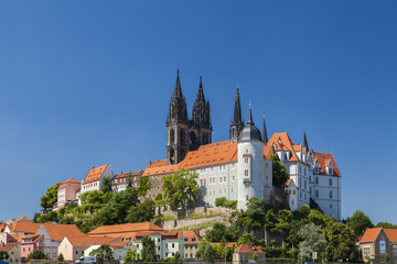 Fototapeta premium Ansicht von Albrechtsburg und Dom in Meißen