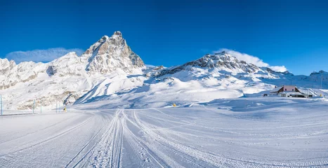 Peel and stick wall murals Matterhorn Italian Alps in the winter