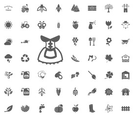 Gardener wear icon. Gardening and tools vector icons set