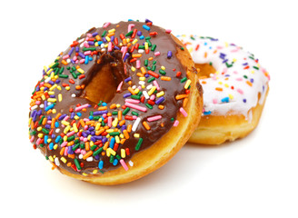 Donuts collection isolated on white background