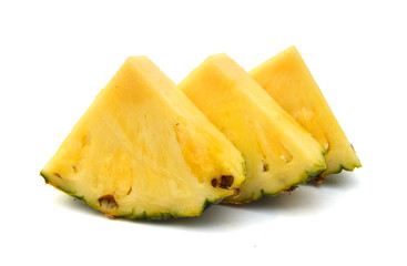 Pineapple slices isolated on white background