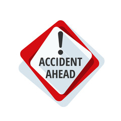 Accident Ahead sign illustration