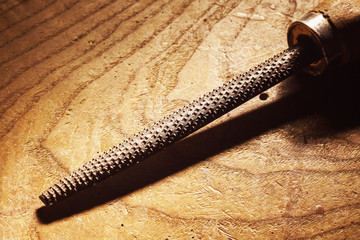 Old Wood Rasp on Table