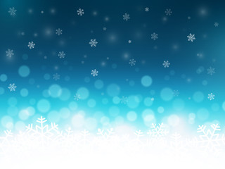 Snowflakes background with particles. Christmas landscape background. Holiday winter theme. Vector illustration