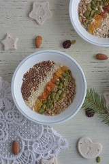 oatmeal with  cranberry and seeds