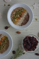 oatmeal with  cranberry and seeds