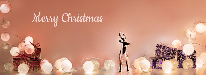 Christmas decorations. Round electric Christmas lights