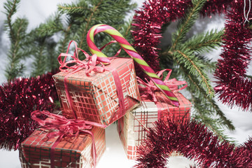 Abstract Christmas composition. Winter abstraction.