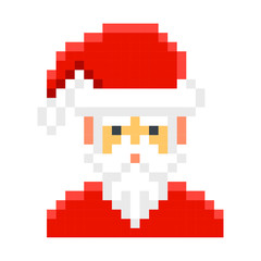 Fototapeta premium Santa claus pixel art cartoon retro game style